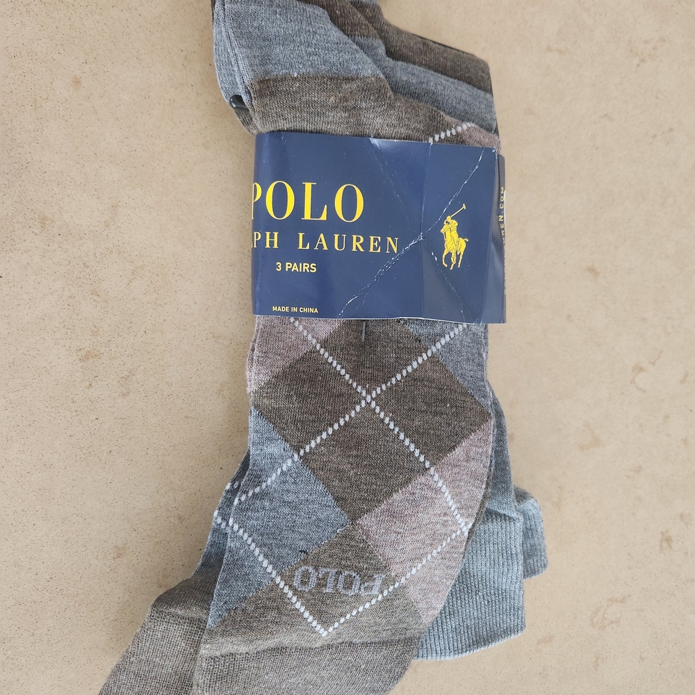 Polo by Ralph Lauren Men's Argyle Dress Socks - Blue and Brown